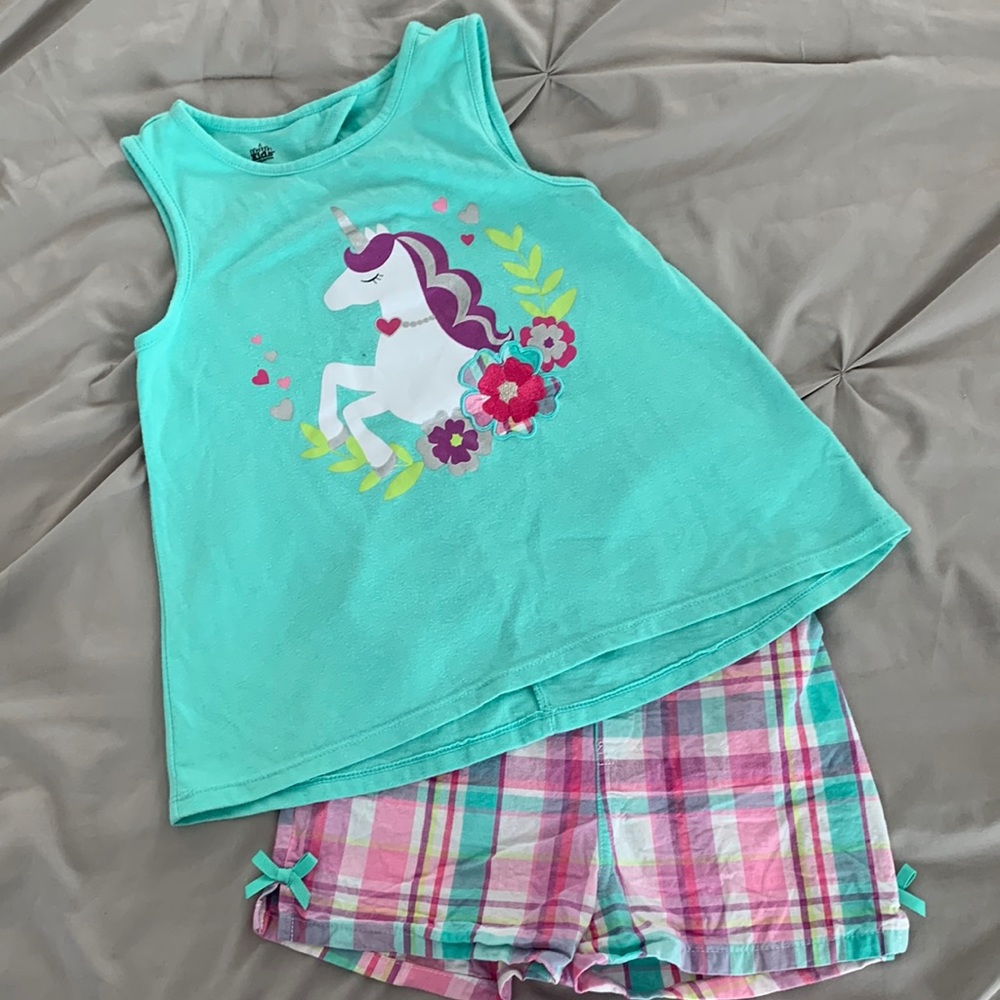 Girls summer unicorn outfit